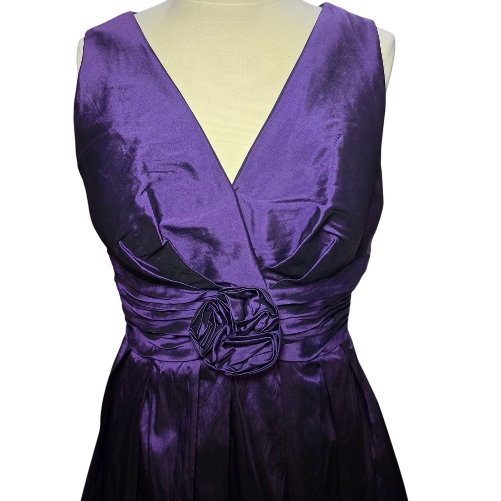 NWT Eliza J Purple Pleated Midi Formal Dress Size 14 Style EJ1M0422 Missy - Picture 2 of 15